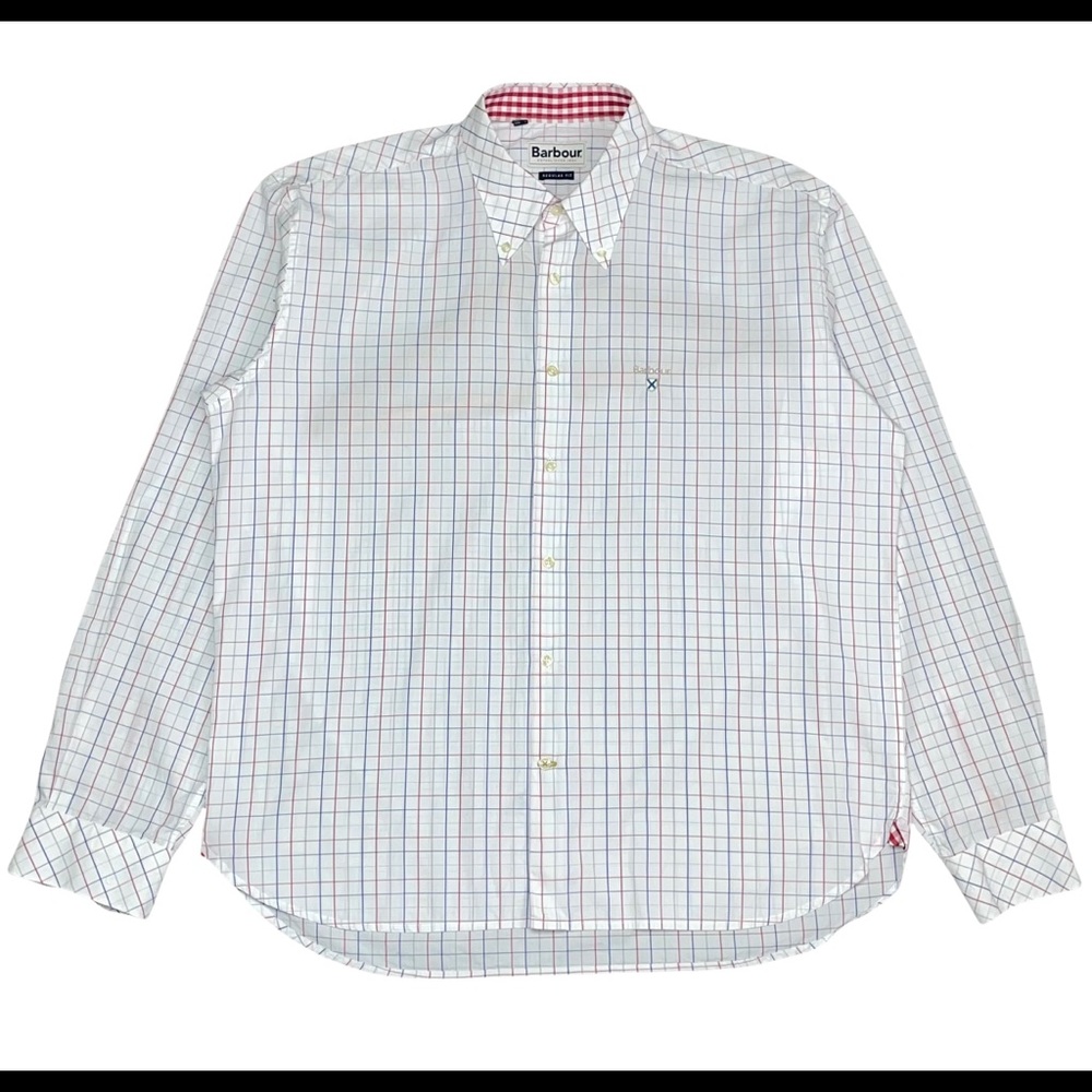 BARBOUR Men’s Collared DRESS SHIRT Reg Fit sz LARGE clean